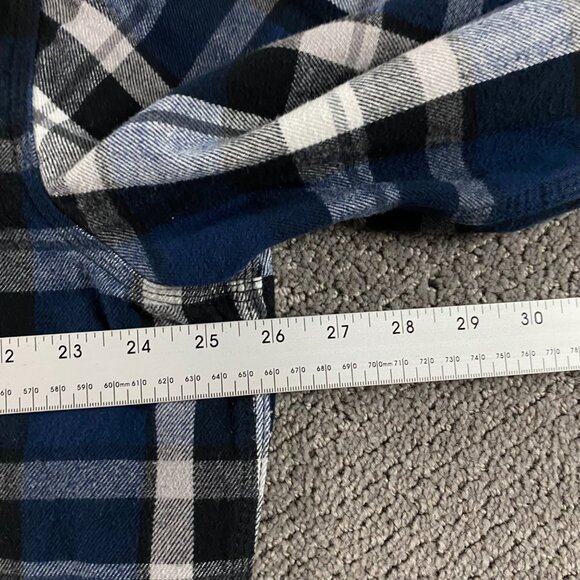 Five Brother Flannel Shirt Men's XL TALL Blue Black Plaid Heavy - Picture 7 of 11